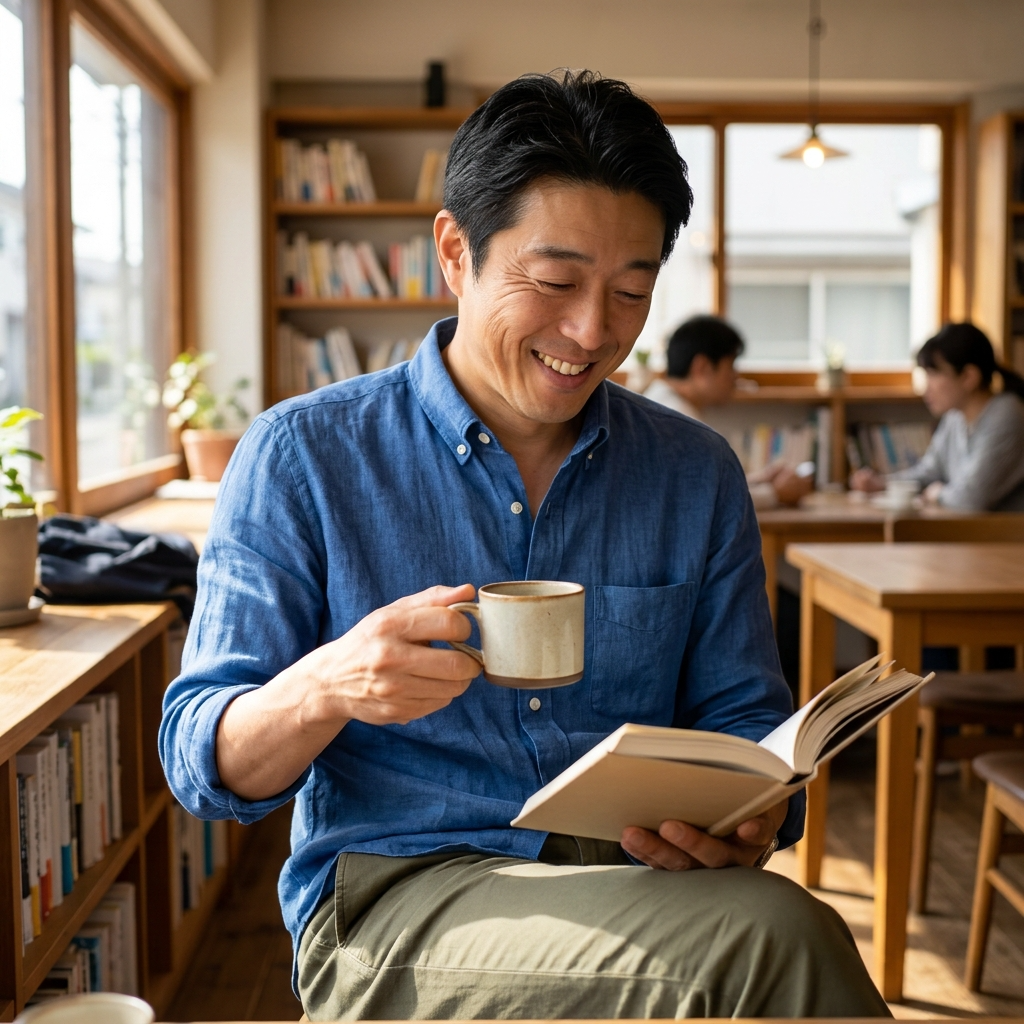お気に入りのカフェにて